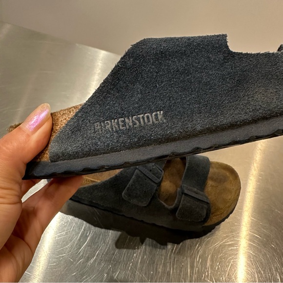Birkenstock Navy Blue Suede Sandals - Picture 2 of 8